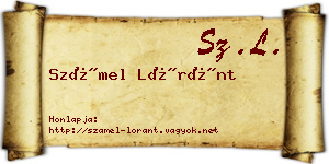 Számel Lóránt névjegykártya