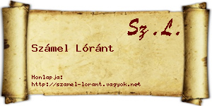 Számel Lóránt névjegykártya