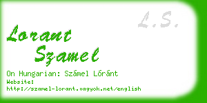 lorant szamel business card