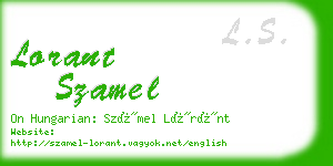 lorant szamel business card